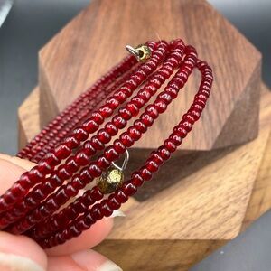 ✨ Handmade Memory Wire Bracelet with Glass Seed Beads ✨